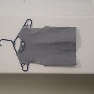 Sleeveless black and white stripped crop top